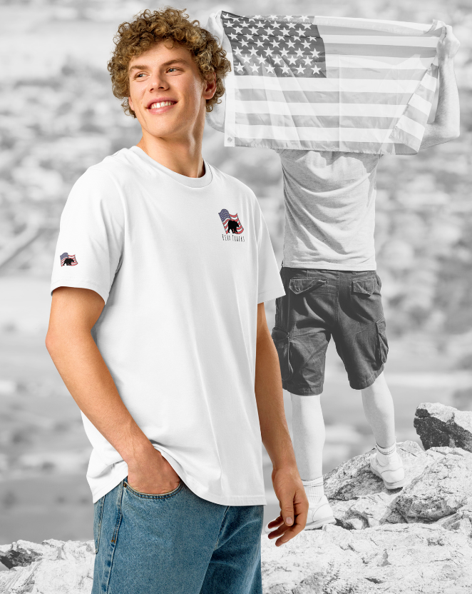 Bear Tracks Men's American Pride Organic T-Shirt