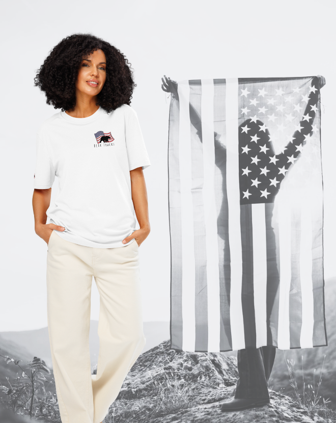 Bear Tracks Women's American Pride Organic T-Shirt