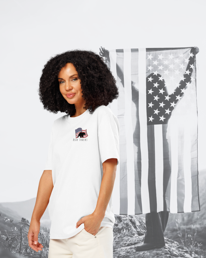 Bear Tracks Women's American Pride Organic T-Shirt