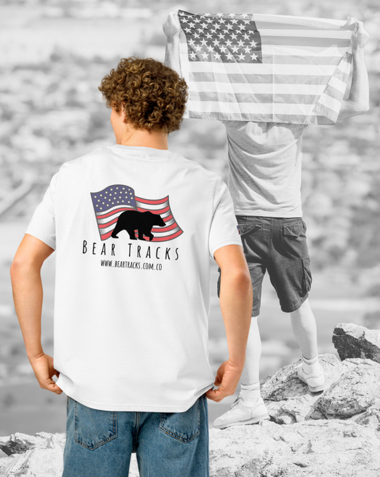 Bear Tracks Men's American Pride Organic T-Shirt