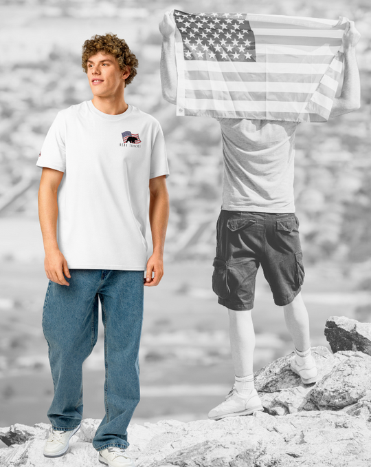 Bear Tracks Men's American Pride Organic T-Shirt